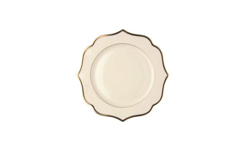 Ionica 進口磁象牙色麵包盤帶金邊 15 cm