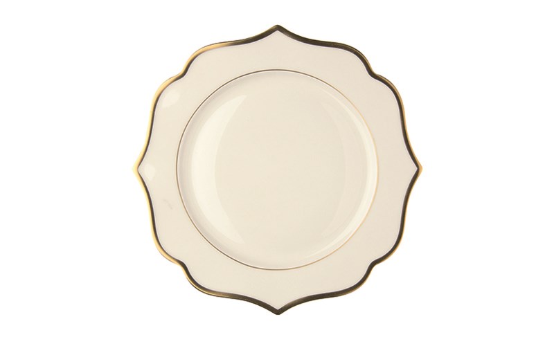 Ionica 進口磁象牙色晚餐盤帶金邊 28 cm