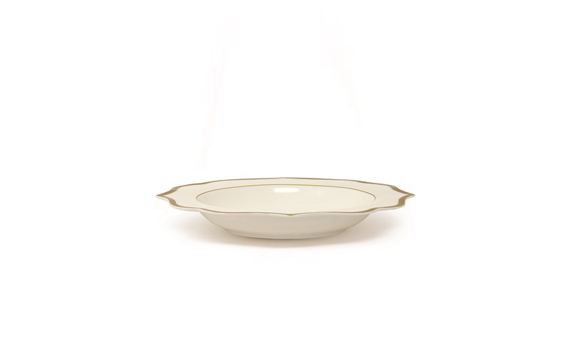 Ionica 進口磁象牙色深盤帶金邊 20 cm