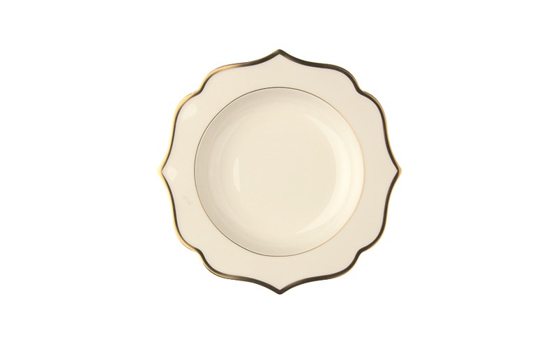 Ionica 進口磁象牙色深盤帶金邊 20 cm
