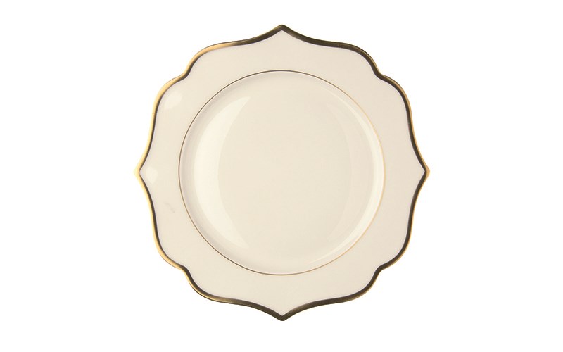 Ionica 進口磁象牙色大餐盤帶金邊 30.5 cm