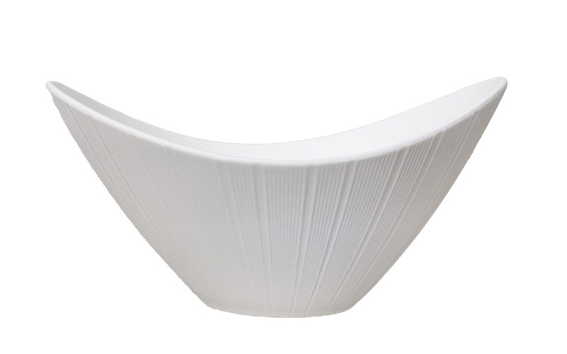 進口7.5"鼓線吉祥園元寶碗-磨砂白