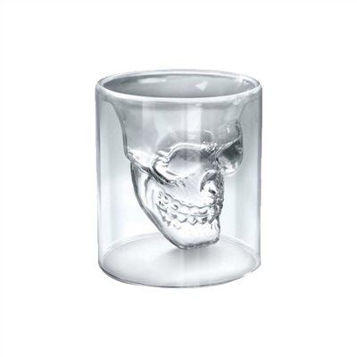 雙層玻璃骷髏頭酒杯