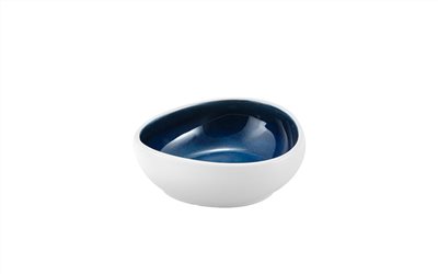 Abyssos 進口磁亞光藍白角碗 11 cm