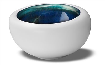 Abyssos 進口磁亞光藍白美食碗 17 cm