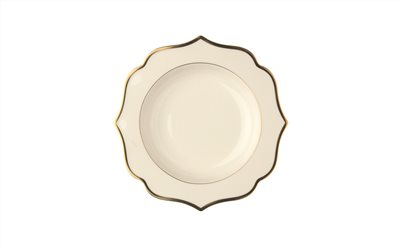 Ionica 進口磁象牙色深盤帶金邊 20 cm