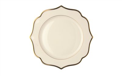Ionica 進口磁象牙色大餐盤帶金邊 30.5 cm