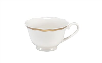 Ionica 進口磁象牙色茶杯帶金邊
