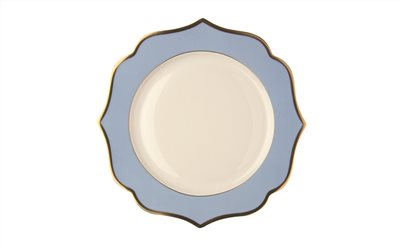 Ionica 進口磁淺藍色晚餐盤帶金邊 28 cm