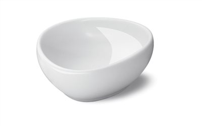 Ninfa 進口磁無光亮白角碗 長11 cm