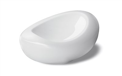 Ninfa 進口磁無光亮白橢圓美食碗 長20 cm