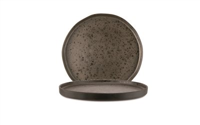 Phobos 進口磁棕色釉變麵包盤 15 cm