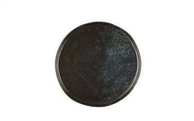Phobos 進口磁棕色釉變圓平盤 20.5 cm