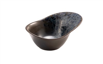 Phobos 進口磁棕色釉變花瓣碗 18.5 cm