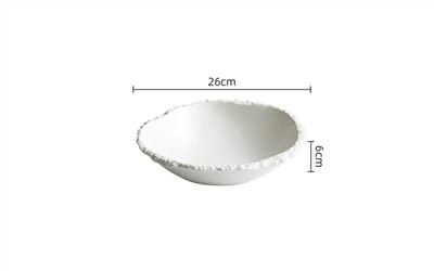 進口磁10吋岩石紋尖角碗