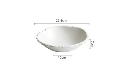 進口磁12吋岩石紋尖角碗
