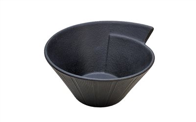 進口4.75"鼓線藝術碗-磨砂黑